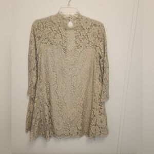 Show Me Your MuMu Lindy Gray Lace Long Sleeve Dress Size Small